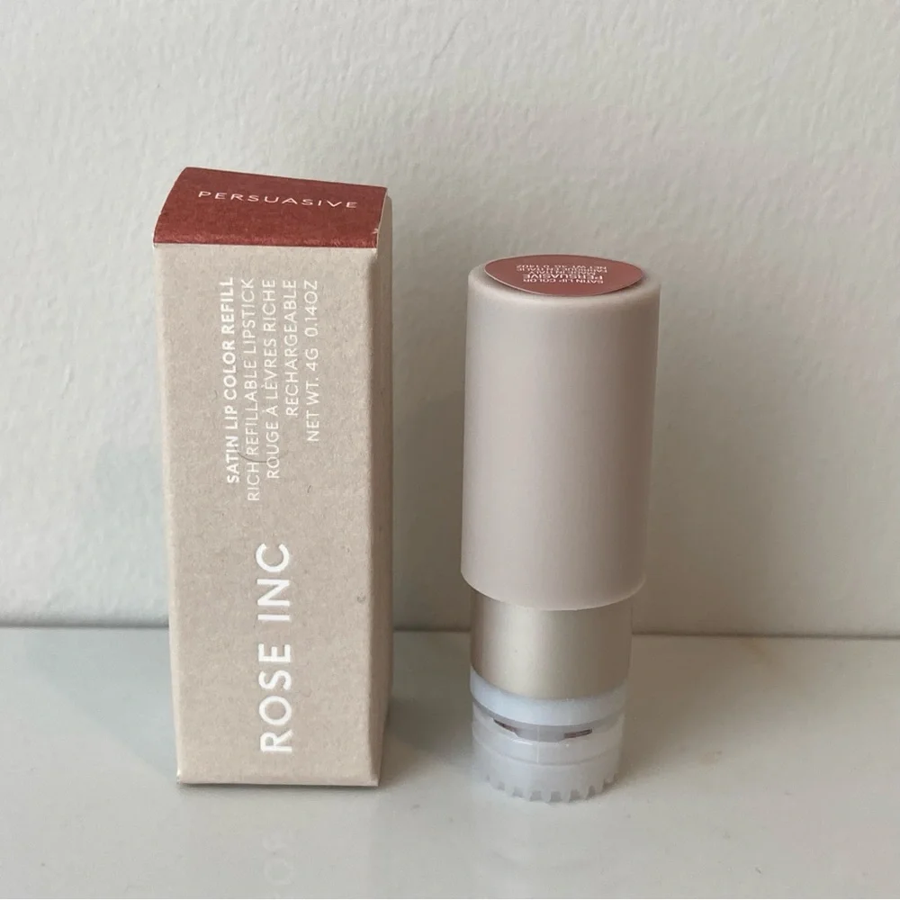 Rose Inc Satin Lip Color Refill Deep Rose in Persuasive 4g BNIB